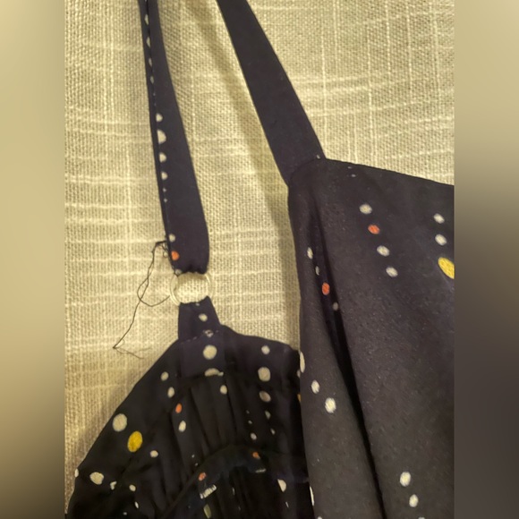 Navy sundress with colorful dot pattern - Picture 5 of 5